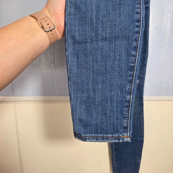 Gap 2/26R Medium Wash Denim Blue Distressed High Rise Jean Leggings - Picture 5 of 12